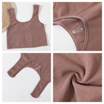 Seamless Women Lingerie Set Rib Bralette Sports Crop Top High Waist Briefs Panties Light Support Bra Sexy Underwear Set