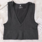 Women Crop Top Sexy Seamless Underwear Female Fitness Sleeveless Camisole Plunge Bralette Sports Cropped Tops Lingerie