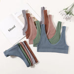 Women Seamless Bra And Panties Set Wire-Free U-Neck Small Cup Push-Up Bra Low-Rise Thongs Sexy Lingerie Female Underwear Set