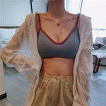 Women Wireless Bra Comfort Cotton Fabric Padded Bras Sexy Lingerie Small Cup Tube Top Removable Pads Brassiere One Size