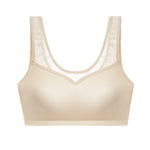 Sexy Latex Bra Push Up Women's Underwear Seamless Beautiful Back Shock-absorbing Gathers Bralette Transparent Lace Brassiere