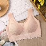Breathable Latex Bra Seamless Women’s Underwear Sexy Push Up Bralette With Pad Vest Top Comfortable Lace Sleep Brassiere