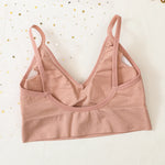 Women Sports Bra And Panties Set Seamless Bra U-Back Crop Top High Rise G-String Panties Thongs Underwear Sexy Lingerie Set
