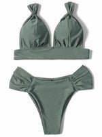 ZTVitality Solid Swimsuit Women Swimwear 2025 Newest Mid Waist Sexy Bikini Push Up Bikini Set Brazilian Bathing Suit Beach Wear