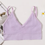 Seamless Bras For Women U-Back Sports Crop Top Sexy Lingerie Non-wire Thin Strap Ribbed No Pads Underwear V Neck Intimates M-XL