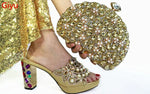 doershow Italian Shoe and Bag Set New 2024 Women Shoes and Bag Set In Italy blue Italian Shoes with Matching BagHTG1-3