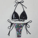 Sexy Leopard Bikini 2025 Halter Swimsuit Women String Swimwear Female Micro Bikini Set Brazilian Bathing Suit Push Up Swim Wear