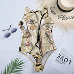 Striped Women One Piece Swimsuit High Quality Swimwear Printed Push Up Monokini Summer Bathing Suit Tropical Bodysuit Female