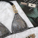 Halter Crystal Rhinestone Diamond Bikini 2026 Female Swimsuit Women Swimwear Two Pieces Bikini set Brazilian Bathing Suit Swim
