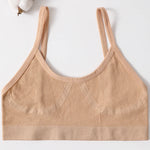 Women U-Neck Thin Strap Ribbed Wireless Bralette Push Up Bras Sport Seamless Underwear Without Pads Sexy Lingerie Crop Top M-XL