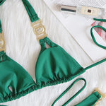 Sexy Halter Crystal Diamond Bikini 2025 Female Swimsuit Women Brazilian Swimwear Two piece Bikini set Triangle Bathing Suit Swim