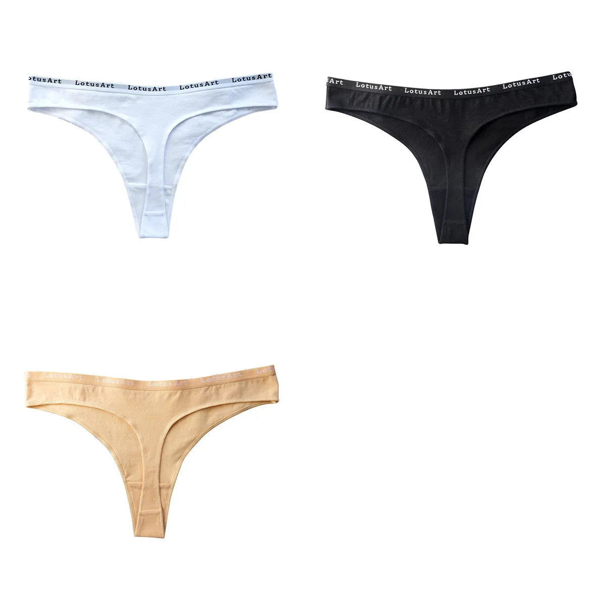 3Pcs/Set Cotton Panties Sexy G-string Low Rise Panties Women Seamless Underwear Set Female Underpants Breathable Lingerie Panty