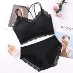 Sexy Leopard Print Women‘s Underwear Set Temptation Lace Bralette Wire Free Push Up Brassiere Female Lingerie 2-Pieces Suit