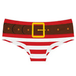 Women's Breathable Elastic Underpants Original Christmas Pattern Print Briefs Sexy Low-waist Knickers Sexy Butt Wrap T-pants