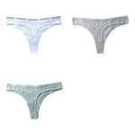 3Pcs/Set Cotton Panties Sexy G-string Low Rise Panties Women Seamless Underwear Set Female Underpants Breathable Lingerie Panty