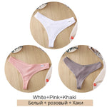 3Pcs/Set Women Cotton Thongs Panties Sexy Low Waist G-String Briefs Ladies Brazilian Lingerie Girls Breathable Intimates Bikini