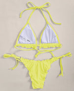 Halter String Ruffled Frilled Bikini 2026 Women Swimsuit Female Swimwear Two Pieces Bikini Set Padded Bather Bathing Suit Swim