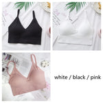 3Pcs/Set Women Sexy Crop Tops Seamless Bra Female Streetwear Sport Crop Top Tee Solid Color Underwear Lingerie Push Up Bra