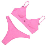 ZTVitality Pink Bikinis Sexy Push Up Bikini 2021 Padded Straps Hollow Out Low Waist Thong Swimsuit Female Swimwear Women Biquini