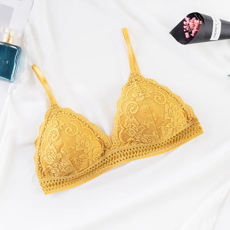 Women Lace Bralette Push Up Bras Female Wire Free Brassiere Backless Underwear Push-Up Bra Removable Pads Sexy Lingerie