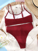 Sexy Solid Yellow Bikini 2026 Mujer High Cut Pleate Women's Swimsuit Separate Beach Bathing Suit High Waist Swimwear Biquini New