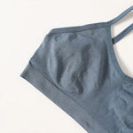 Women Soft Ribbed Bra Knit Wireless Bralette No Pad Camisole Non-Adjustable Thin Strap Lingerie Everyday Lounge Intimates M-L