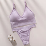 Women Seamless Bra Set Low Rise Brazilian Panties Wire Free Sports Bra Brassiere Sexy Lingerie Female Underwear Set