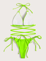 Sexy Micro Bikini 2025 Criss Cross Swimwear Bandage Woman Swimsuit Female Thong Bikinis Set 2 Piece Women Bathing Suit Beachwear