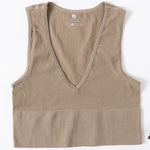Deep V Crop Top Women Bra Top Sexy Lingere Seamless Underwear Female Tanks Top Sleeveless Fitness Top Camisole