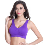 Shockproof Sports Yoga Bra for Women Removable Breast Pad S-7XL Sexy Elastic Back Cotton Sleep Bra Comfortable Sleepwear Top