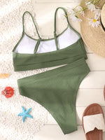 Sexy Solid Yellow Bikini 2026 Mujer High Cut Pleate Women's Swimsuit Separate Beach Bathing Suit High Waist Swimwear Biquini New