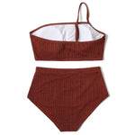 ZTVitality Ribbed Shiny One Shoulder Sexy Bikini 20225 New Arrival Padded Bra High Waist Swimsuit Beachwear Solid Swimwear Women