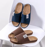 Breathable Flax Slippers Women Men Indoor Mute Slipper Anti-slip Lovers House Floor Shoes SoftLadies Summer Home Slides