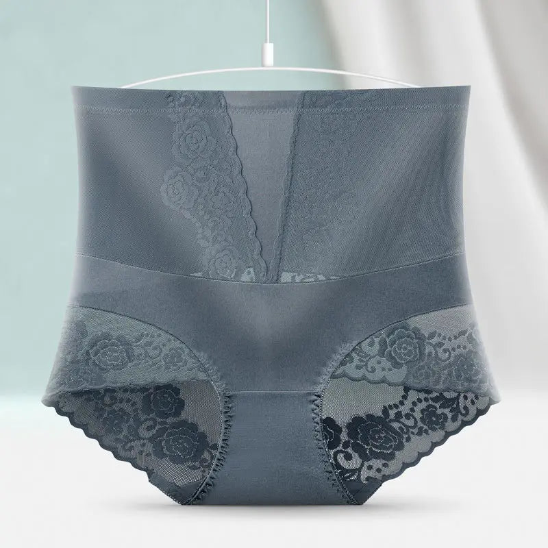 Women Lace Embroidery Flowers Panties Sexy High Waist Butt Lifter Briefs Health Tummy Slim Seamless Underwear Plus Size Knickers
