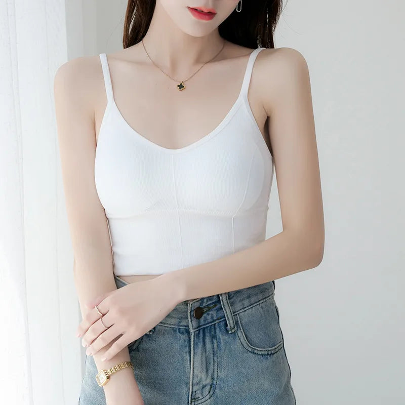 Women Tops Seamless Bra Tube Top Fitness Crop Top Comfort Underwear Female U Back Sexy Lingerie Padded Camisole