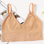 Seamless Bras For Women U-Back Sports Crop Top Sexy Lingerie Non-wire Thin Strap Ribbed No Pads Underwear V Neck Intimates M-XL