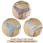 3Pcs/Set Women Cotton Thongs Panties Sexy Low Waist G-String Briefs Ladies Brazilian Lingerie Girls Breathable Intimates Bikini