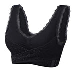 Front Cross Buckle Lace Bra Adjustment Gathering Women's Underwear Yoga Running Vest Seamless Without Steel Ring Brassiere