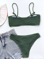 Sexy Micro Bikini 2026 Swimwear Women Green Black Push Up Pleate Swimsuit Summer Beach Bathing Suit High Waist Swimming Suit