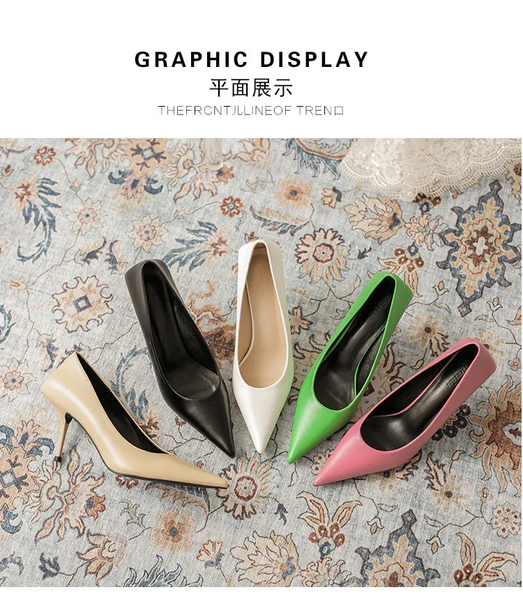 Pumps shoes Women Fashion Office Basic High Heels Work Lady Shoes Black Pink Green Thin Heels Brand Point Toe998