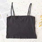 Women Ribbed Square Neck Camisole Basic Solid Color Crop Top Adjustable Spaghetti Straps Ladies Sleeveless Tank Tops M-XL