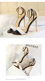 BIGTREE Shoes 11 cm High Heeled Sandals Women Summer Shoes Stiletto High Heels Open toed hollowed out Women Sandals Party Shoes