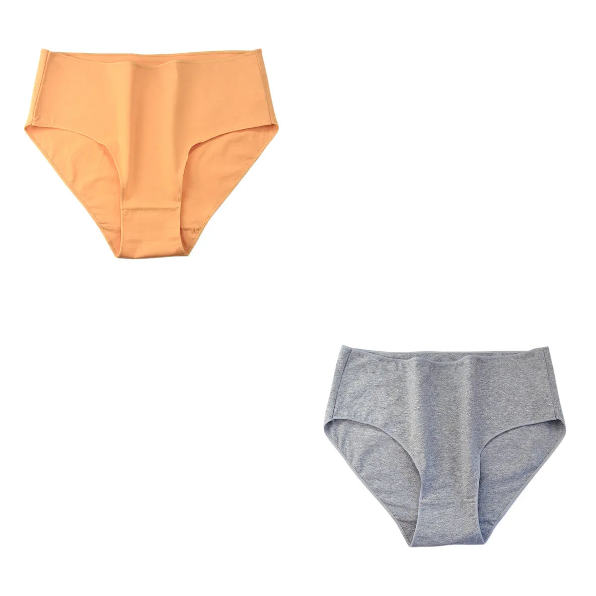 2PCS/Set Cotton Briefs Women High Waist Underpants Solid Color Lingerie Female Comfot Breathable M-2XL Panties Intimates