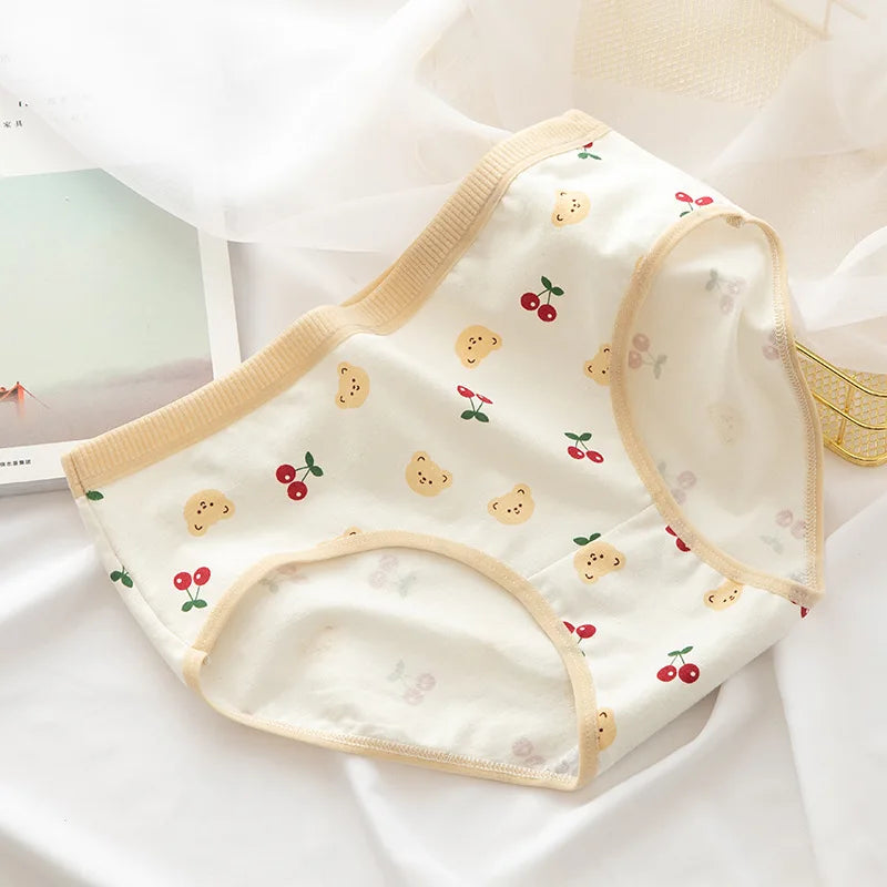 Cotton Panties Women Panties Green Print Briefs Low Waist Underwear Female Underpants Lingerie Cartoon Panty M-XL