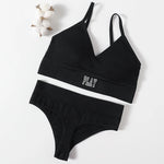 Women Seamless Bra And Panties Set High Rise Thongs Non-wire Sports Bra Comfy Brassiere Female Underwear Sexy Lingerie Set