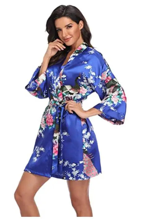 Rayon Robes Women Nightwear Flower Home Clothes Intimate Lingerie Casual Kimono Bath Gown Lady Sexy Night Dress Oversize 3XL