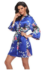 Rayon Robes Women Nightwear Flower Home Clothes Intimate Lingerie Casual Kimono Bath Gown Lady Sexy Night Dress Oversize 3XL