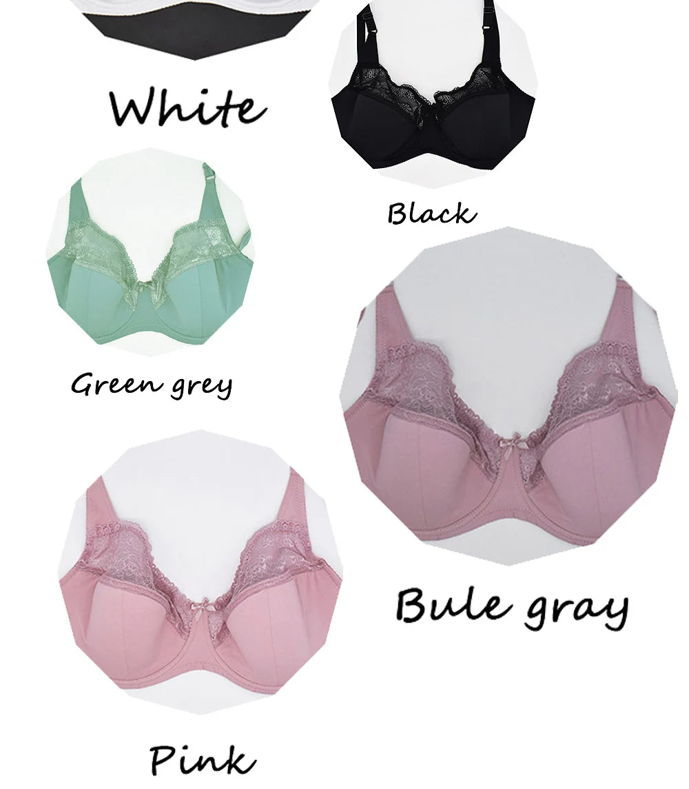 Plus Size Lace Bras For Women Lager Sexy Push Up Bra Bralette Comfortable Underwired Underwear Lingerie Tops BH D DD E F G Cup