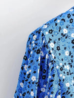 Foridol Blue Floral Print Summer Beach Dress Women Casual Holiday Short Sleeve Dress Boho Sundress Vestidos Fashion Clothes