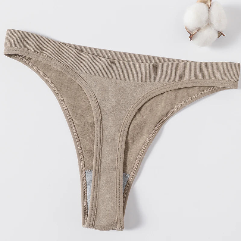 3Pcs/Set Women Brazilian Panties High Rise G-string Thongs Female Underpants Sexy Lingerie Sports Seamless Underwear M-XL T-Back